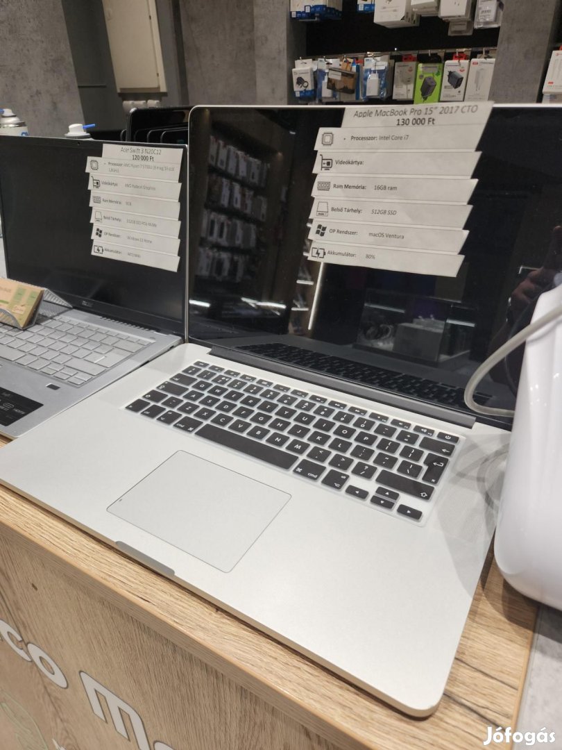 Macbook Pro 15" Retina Wi-Fi 512 GB, 12 hó garancia