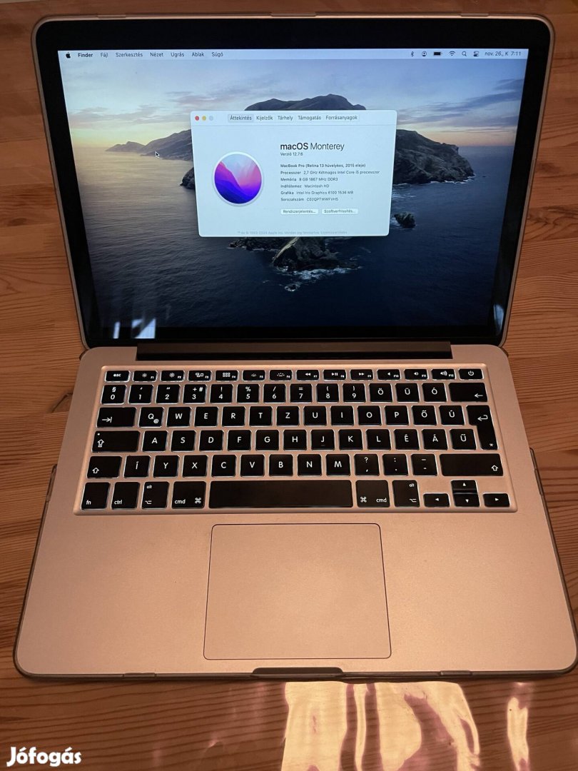 Macbook Pro (Retina kijelzős, 13 hüvelykes, 2015 eleje)