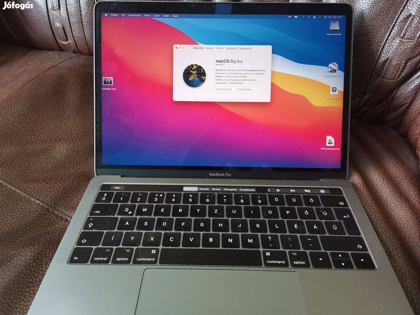 Macbookpro laptop ujszerü álapotban eladó