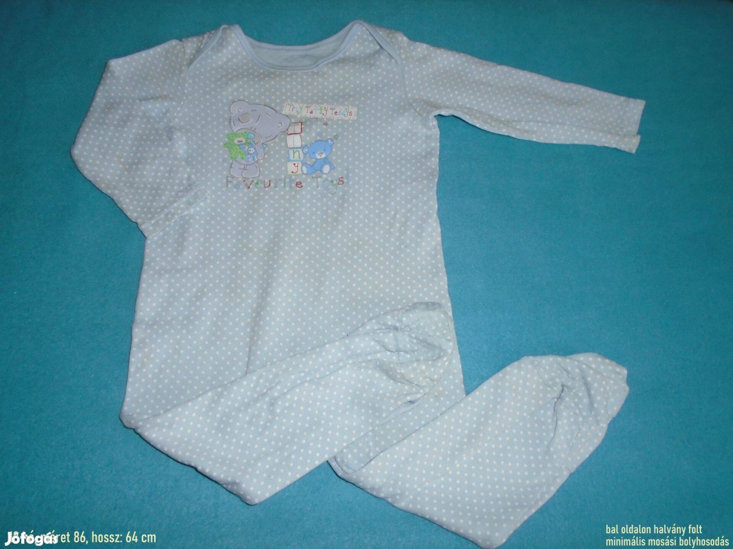 Maci mintás kék rugdalózó 18 hó méret 86