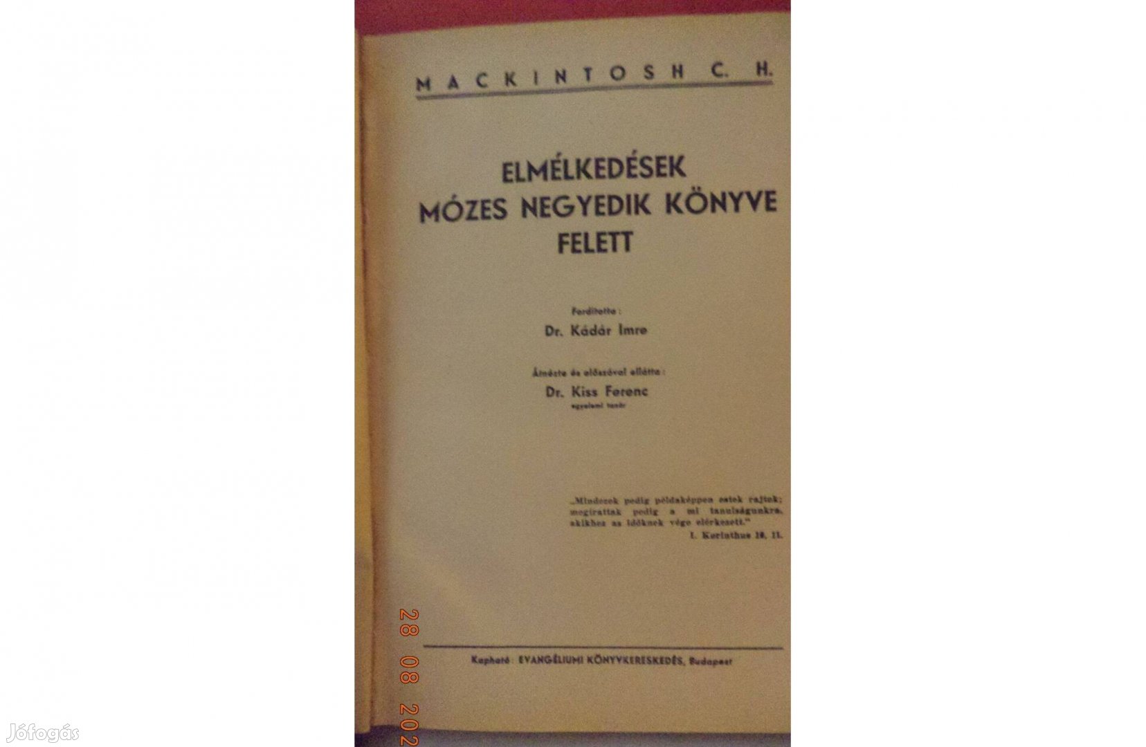 Mackintosh C. H. Elmélkedések Mózes negyedik könyve felett