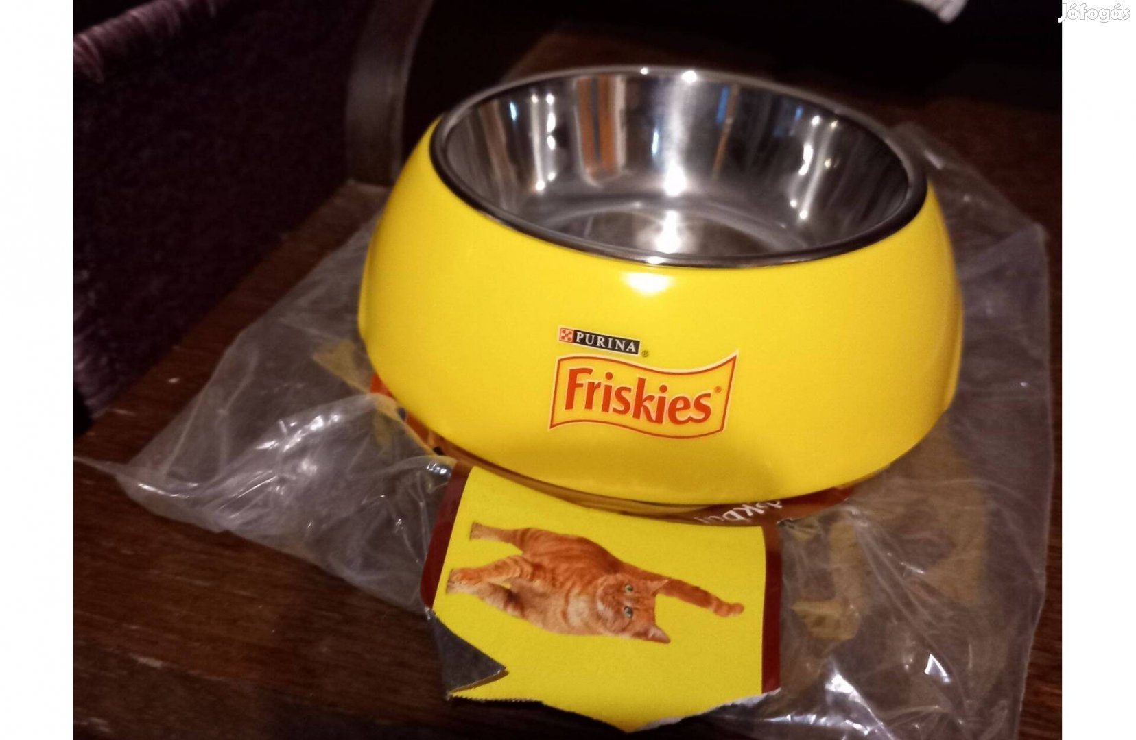 Macska, Cica tál - rozsdamentes acélból műanyagból 2 db - Új