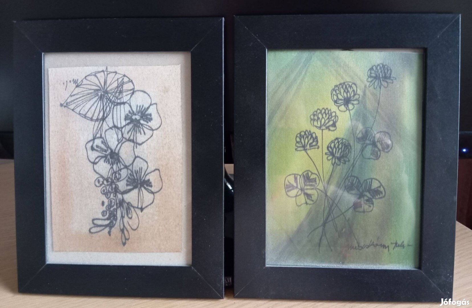 Macskássy Izolda 2 db selyem kollázsa