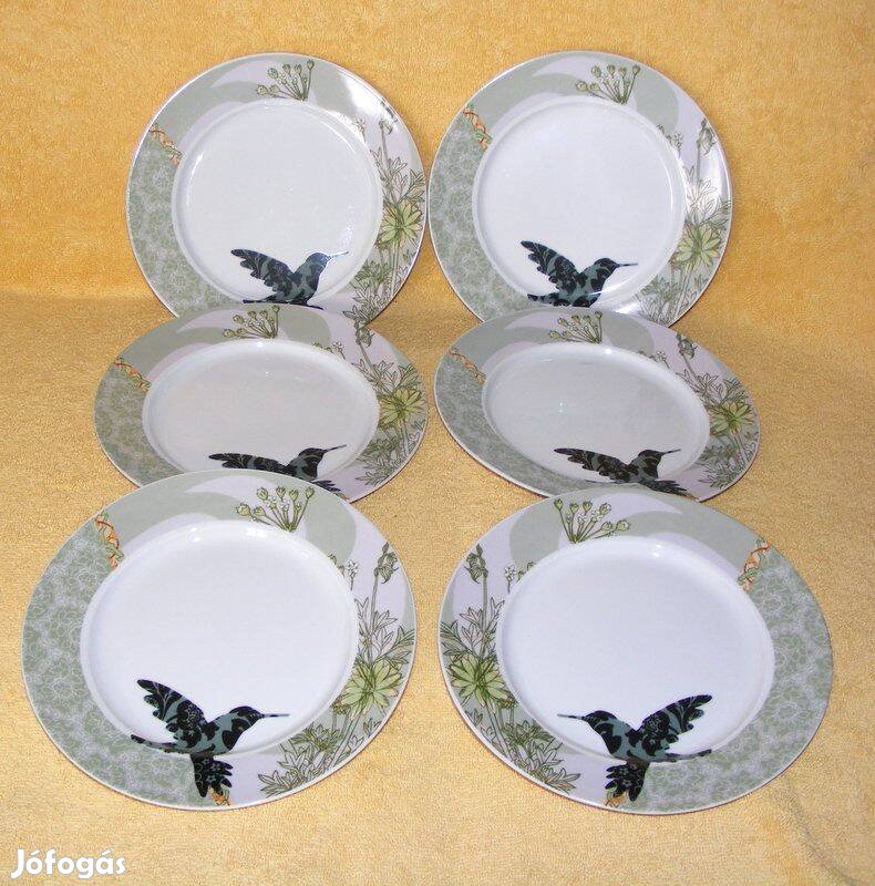 Madaras kolibri porcelán kistányér 6 db