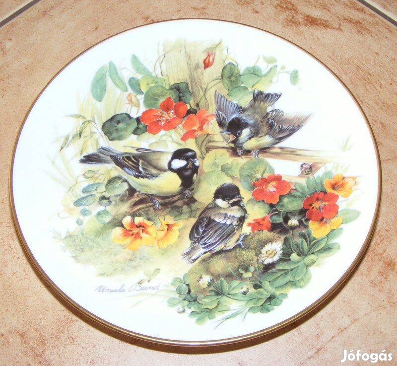 Madaras porcelán falitányér, dísztányér