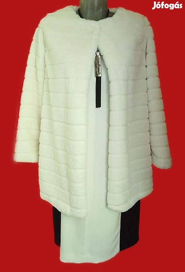 Made in Italy luxus hófehér puha alkalmi kabátka címkés! 42