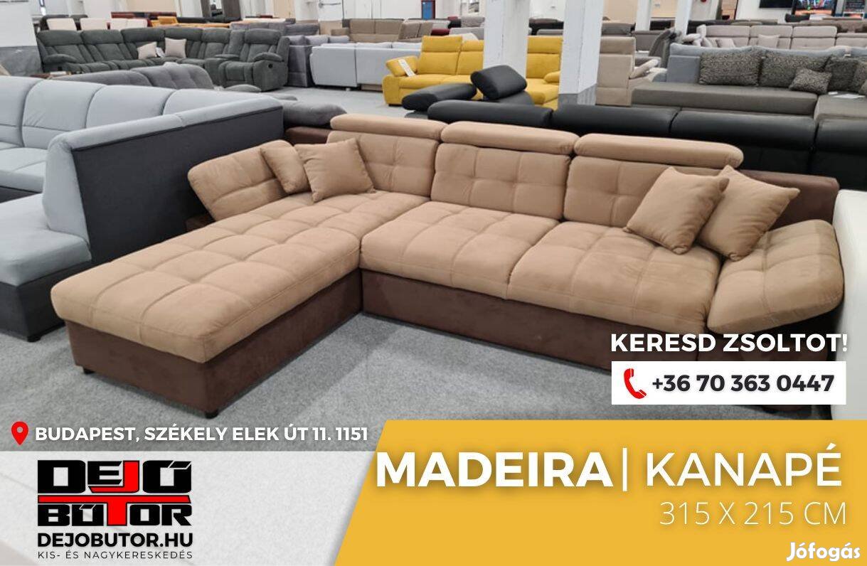 Madeira L sarok barna kanapé ülőgarnitúra 315x215 cm ágyazható bútor