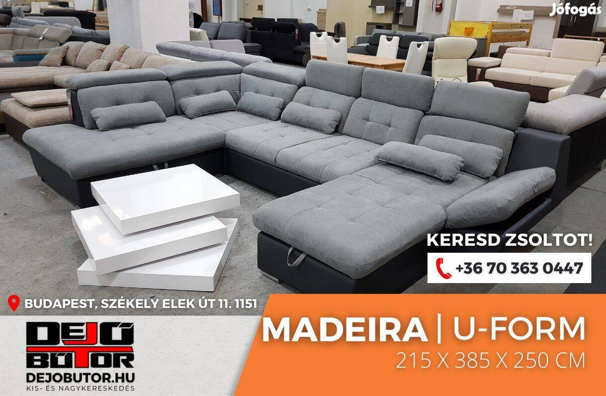 Madeira rugós gray relax sarok kanapé ülőgarnitúra 215x385x250cm ualak