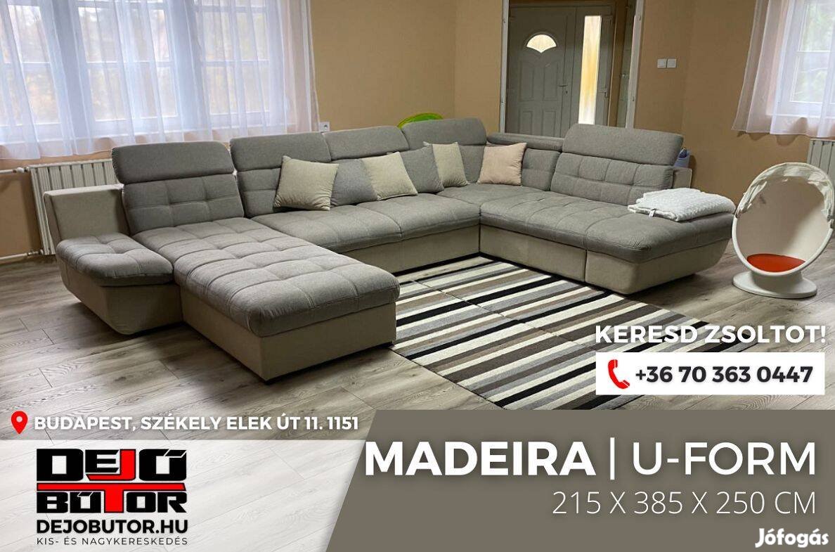 Madeira rugós relax grafit kanapé ülőgarnitúra 215x385x250 cm ualak