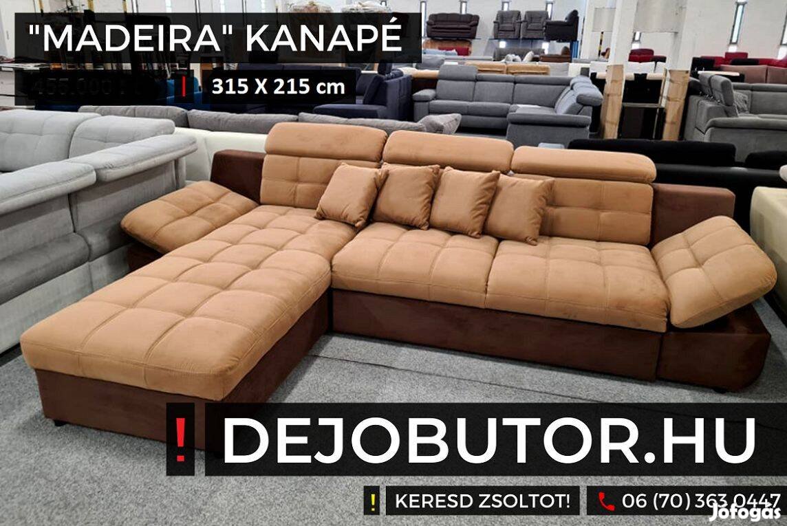 Madeira sarok kanapé ülőgarnitúra 315x215 cm rugós