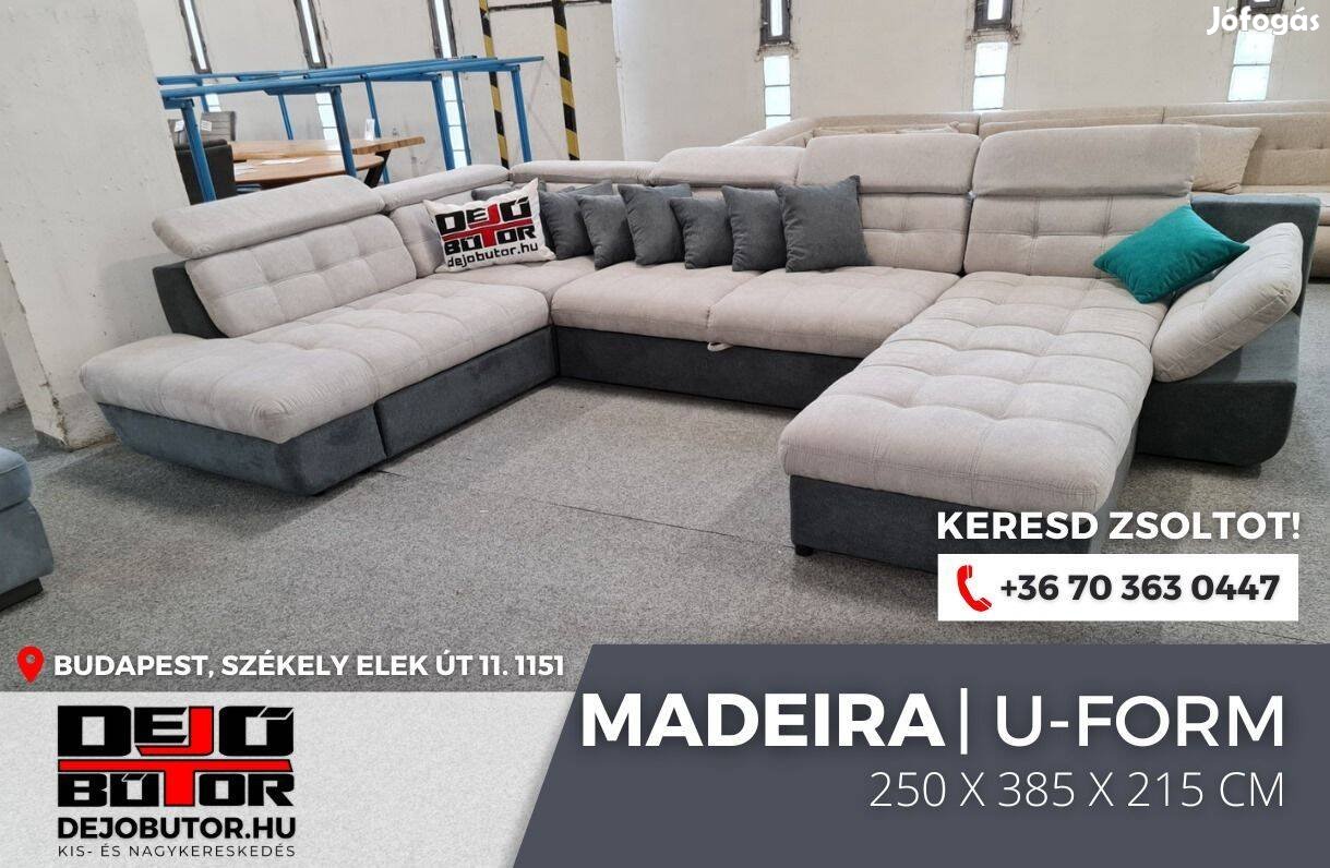 Madeira sarok rugós gray kanapé ülőgarnitúra 250x385x215 cm ualak