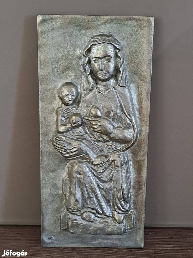Madonna gyermekével, Mária gyermekével fém plakett