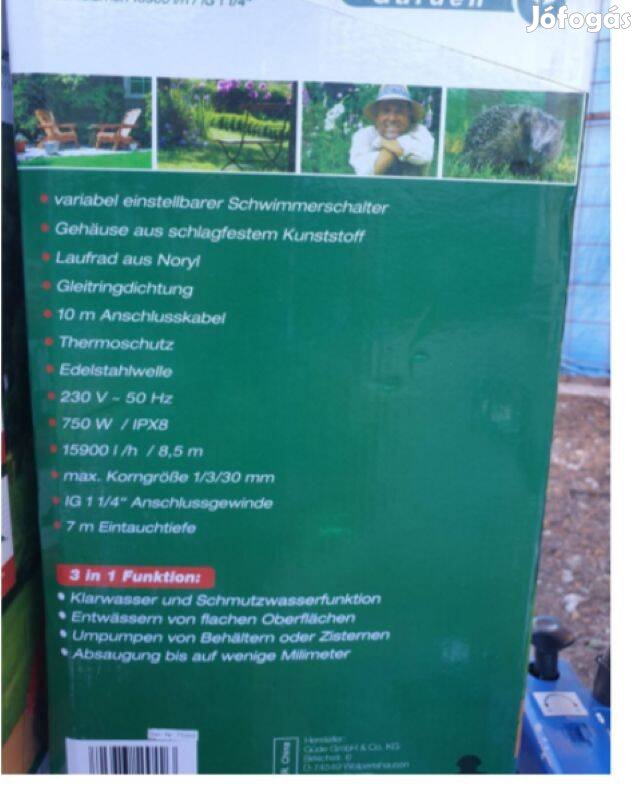 Magas, 15900literóra vízhozammal 3in1merülő búvárszivattyú,