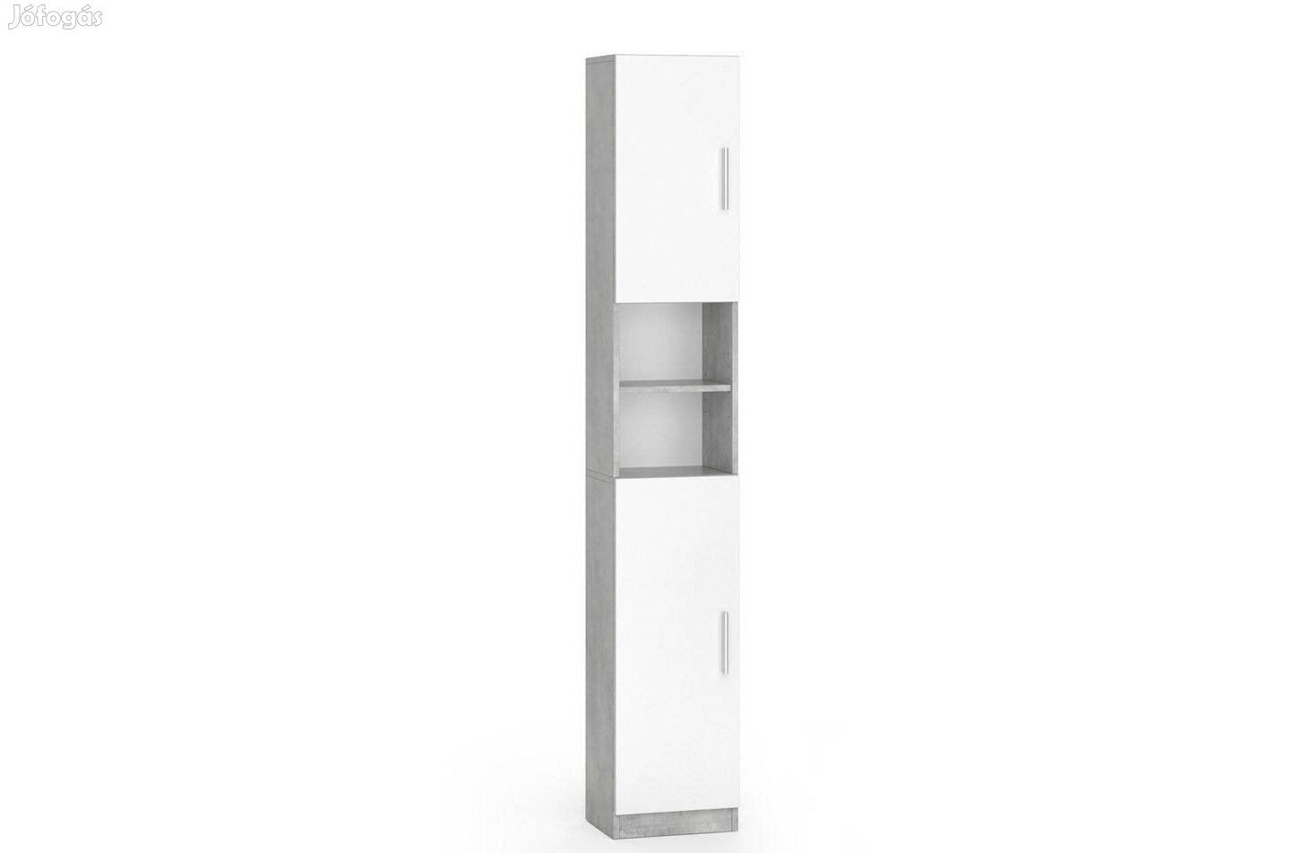 Magas álló szekrény, beton / fehér, 190 cm,Vicco Luis ,Új