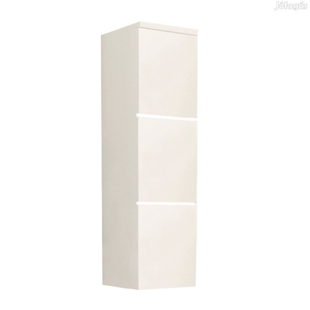 Magas fürdőszoba szekrény, fehér/magasfényű fehér HG, MASON WH11