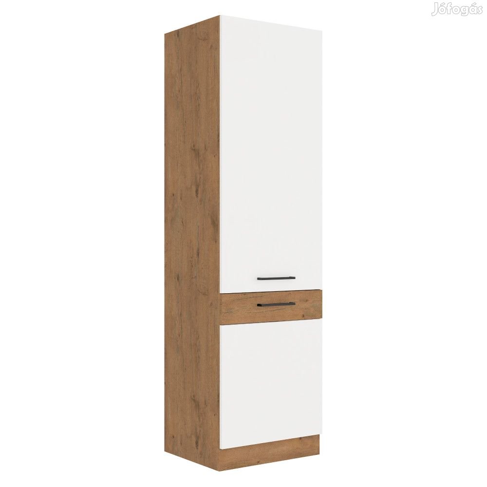 Magas szekrény, lancelot tölgy/ fehér extra magas fényű HG , VEGA 60