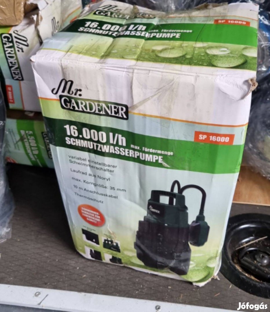 Magas vízhozamú szennyvíz szivattyú 750W-os motorral, garancia