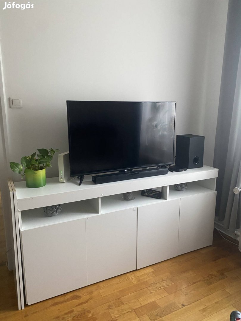 Magasfényű fehér komód tv állvány új 176x80x40