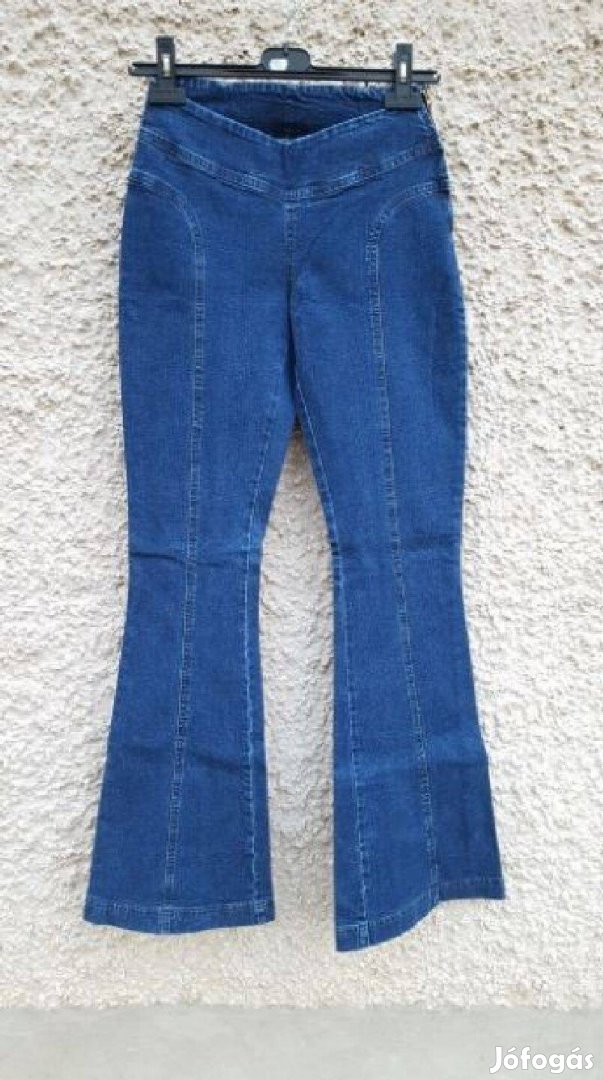 Magasított derekú Jeans basic kék S méretű női farmer nadrág