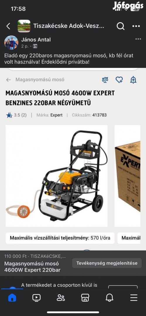 Magasnyomású mosó 4600W Expert 220bar