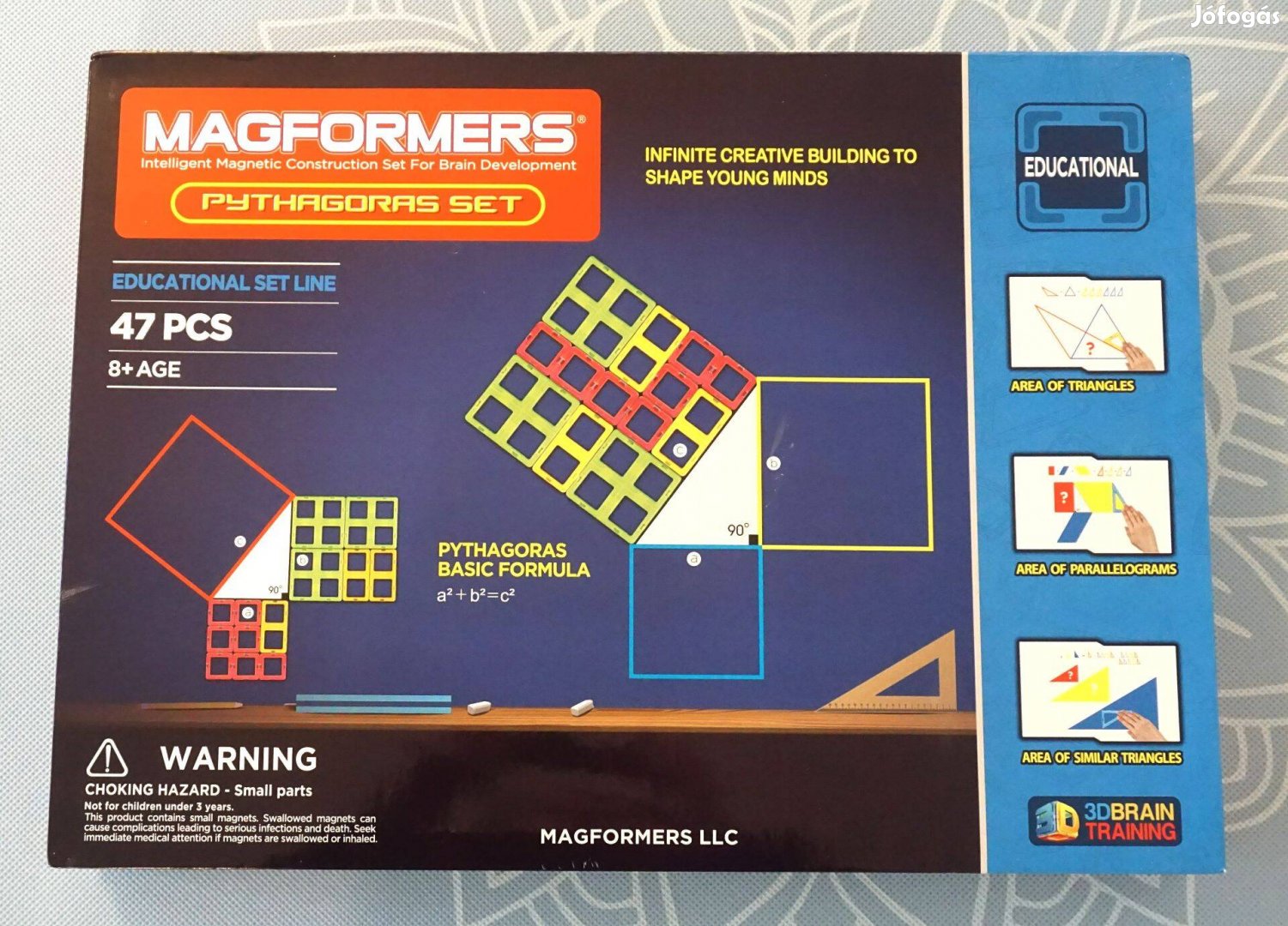 Magformers 47 darabos Pitagorasz készlet magneses építő játék Féláron