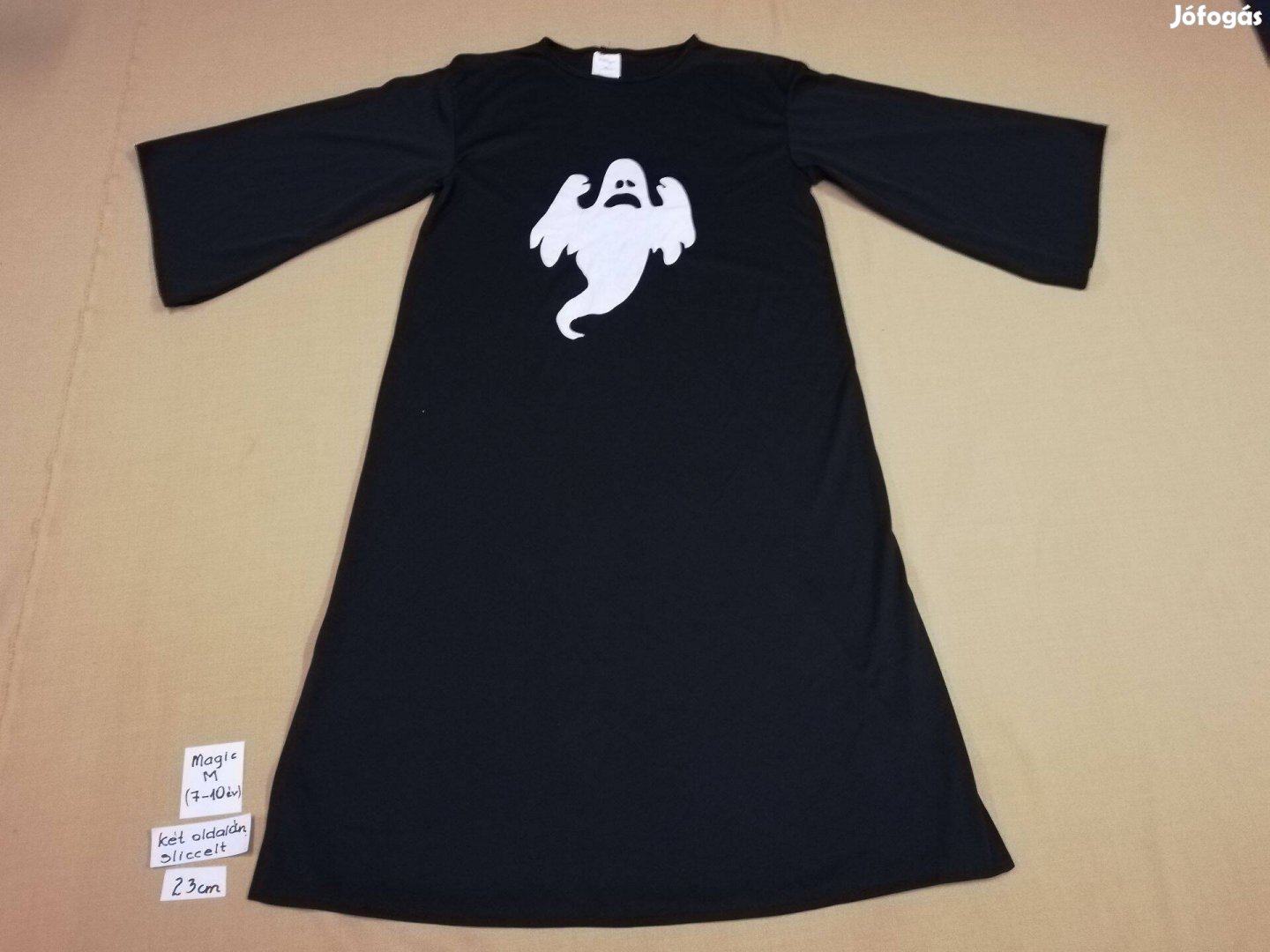 Magic M 7-8 év kislány hosszú ujjú fekete szellem jelmez