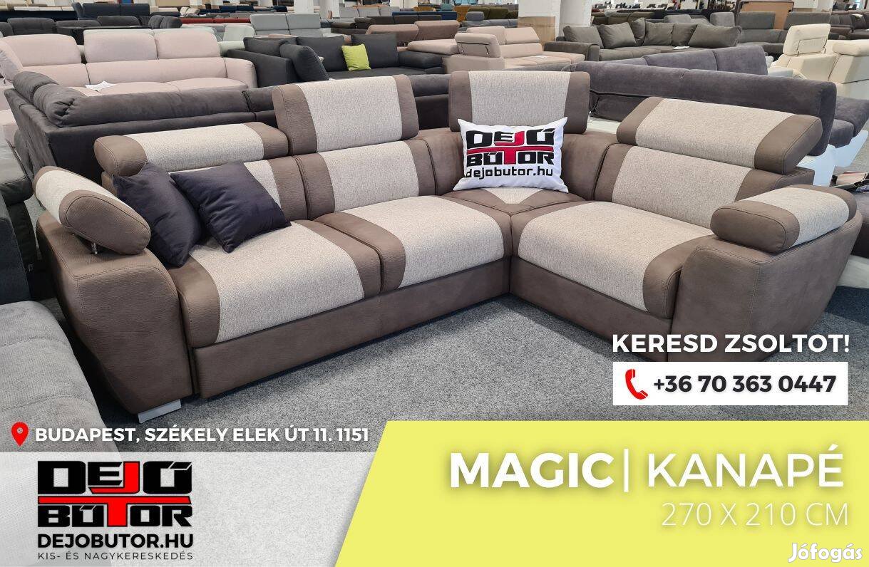 Magic XL barna krém kanapé ülőgarnitúra 270x210 cm sarok ágyazható
