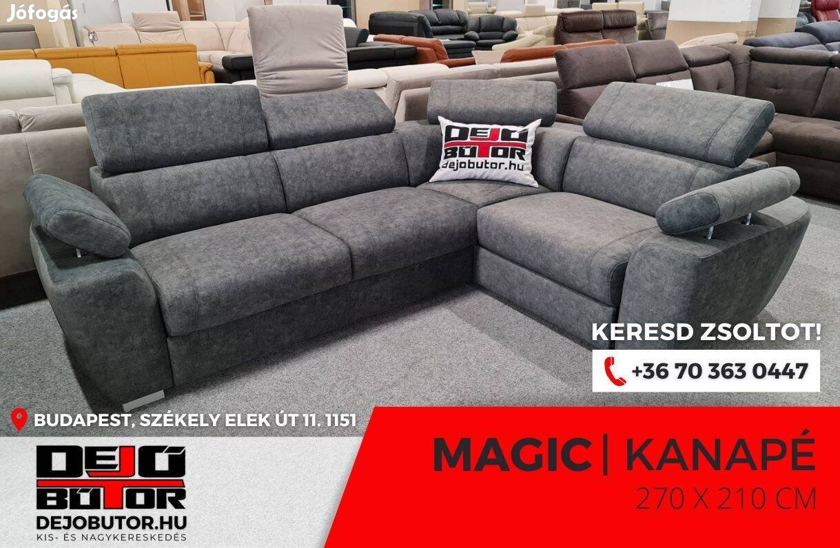 Magic XL rugós gray sarok kanapé ülőgarnitúra 270x210 cm ágyazható