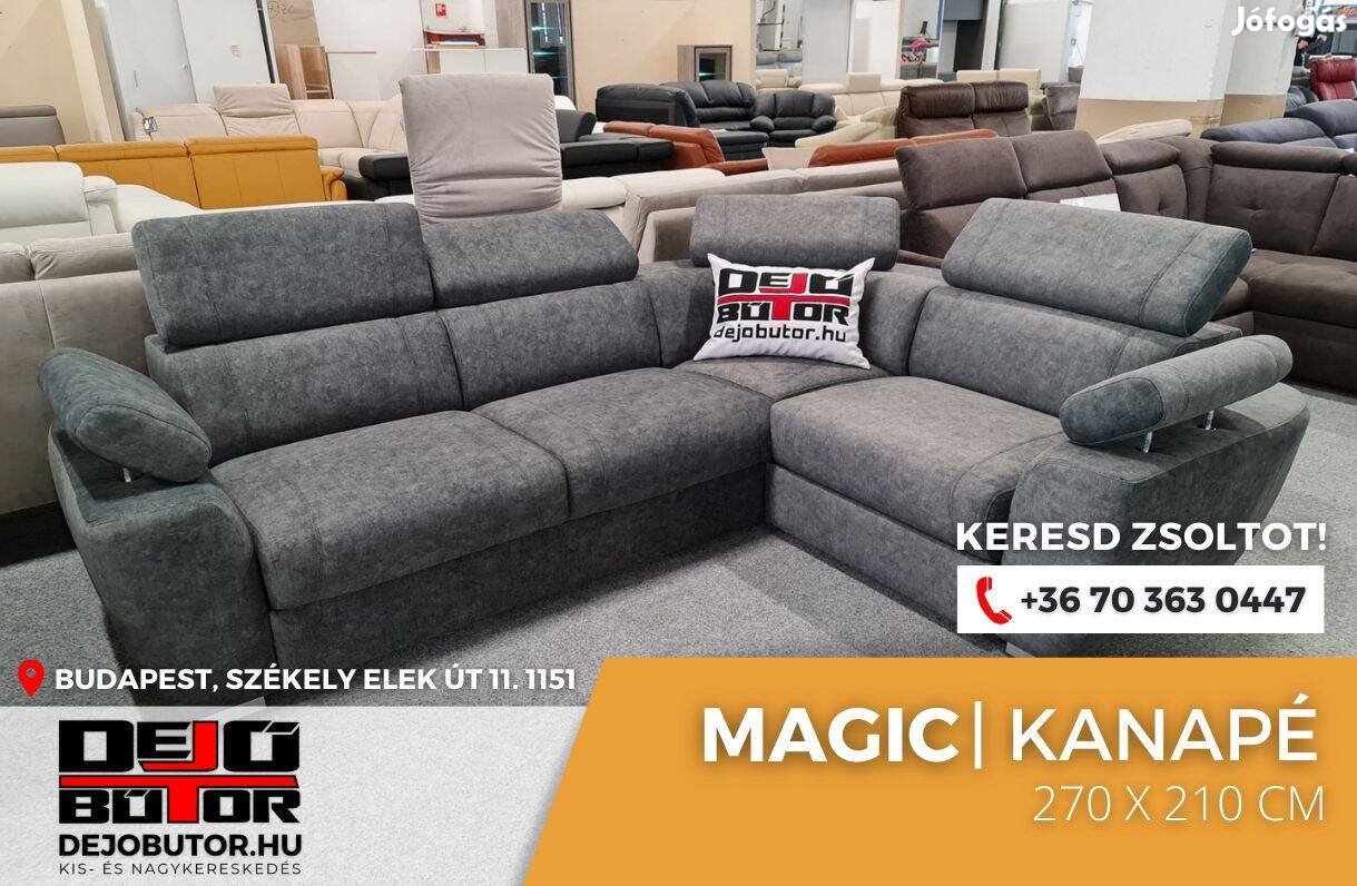 Magic XL rugós kanapé 270x210 cm ülőgarnitúra szürke ágyazható sarok