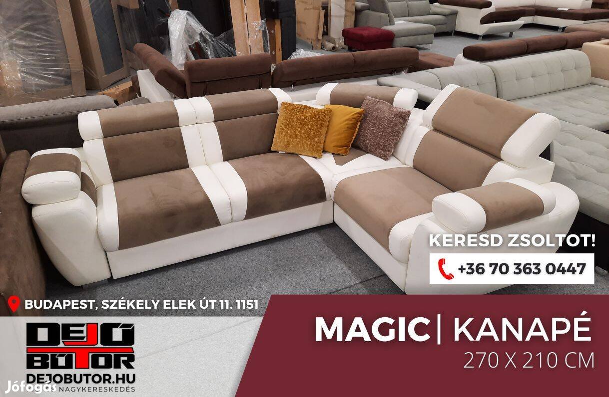 Magic XL sarok prémium kanapé ülőgarnitúra 270x210 cm rugós bézs