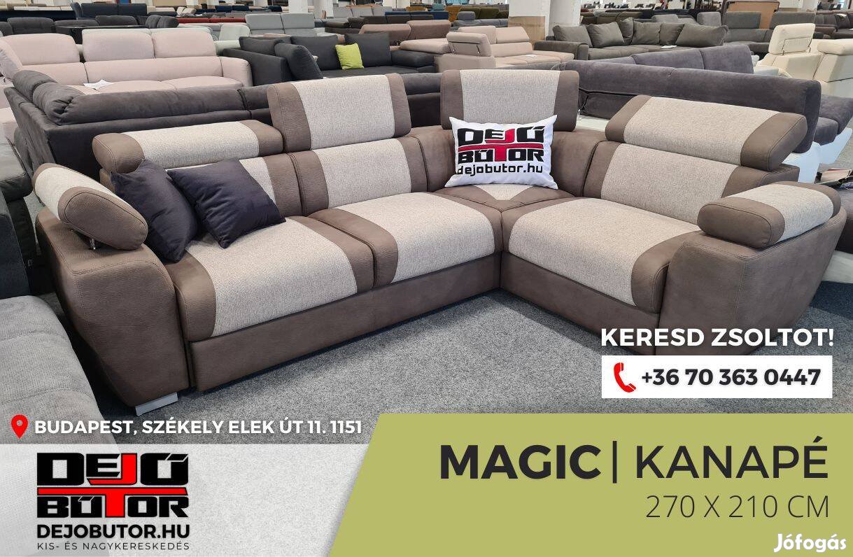 Magic XL selyem sarok rugós kanapé ülőgarnitúra 270x210 cm
