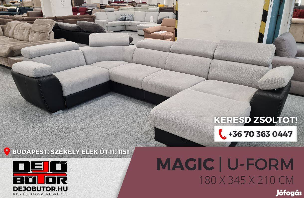 Magic ágyazható kanapé ülőgarnitúra sarok 180x345x210 cm ualak szürke