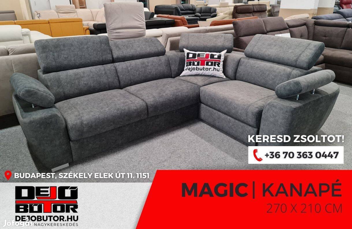 Magic sarok prémium kanapé ülőgarnitúra 270x210 cm rugós gray ágyazhat