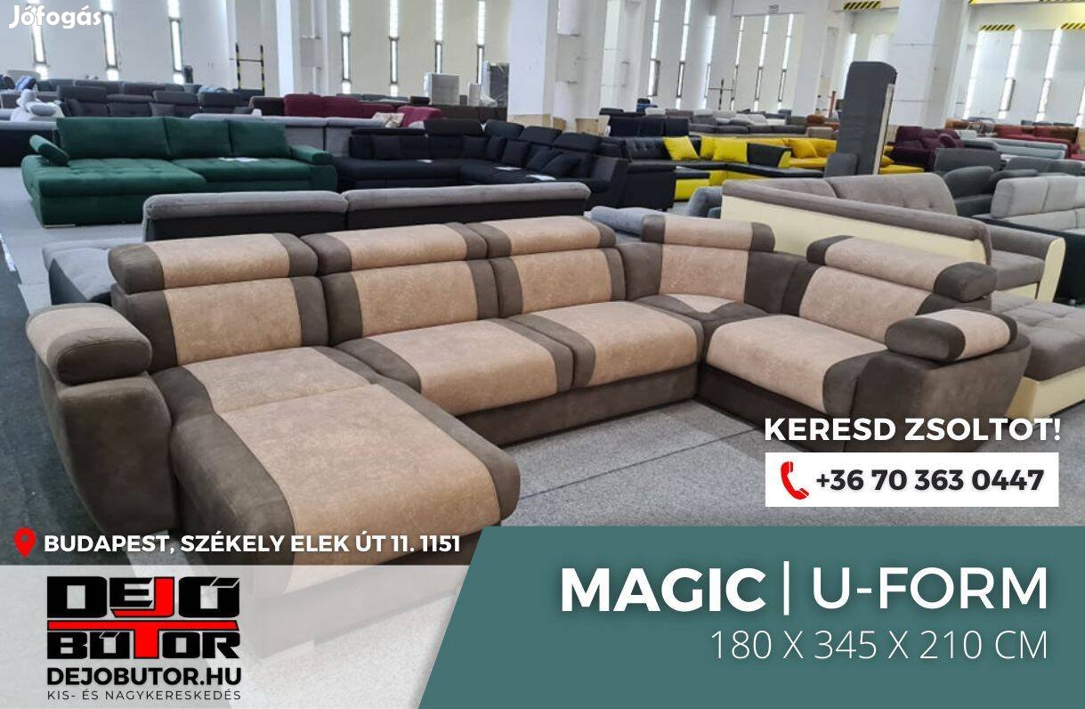 Magic sarok rugós bézs kanapé ülőgarnitúra 180x345x210 cm ualak