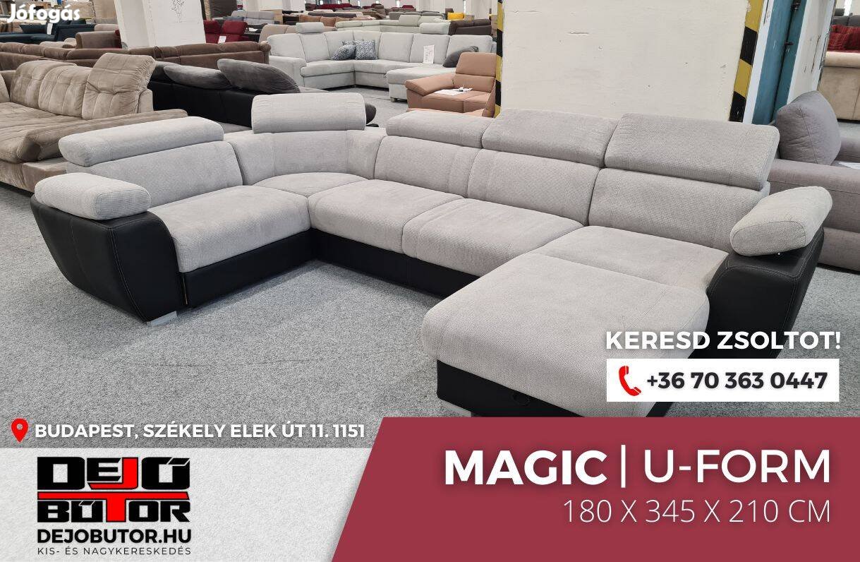 Magic sarok rugós gray kanapé ülőgarnitúra 180x345x210 cm ualak