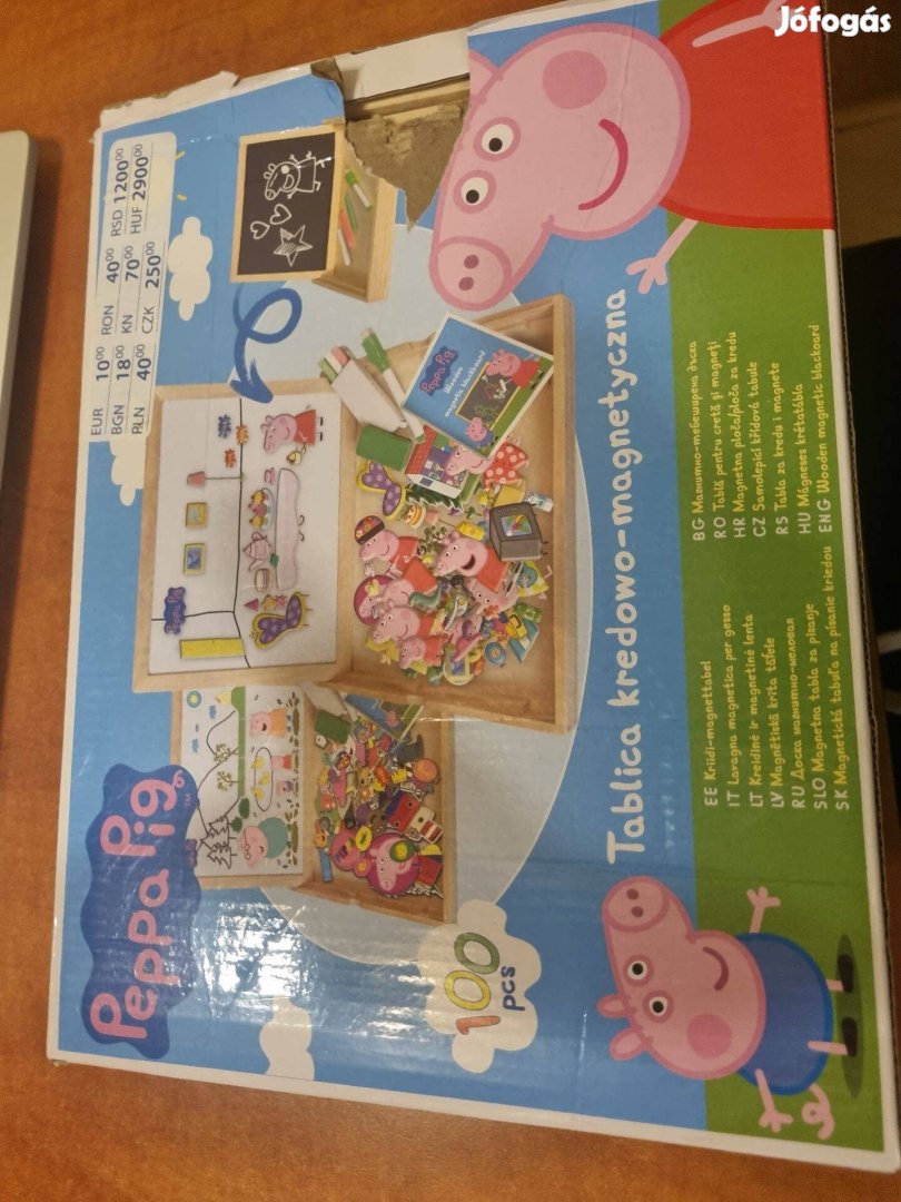 Mágneses krétatábla Peppa Pig Malac otthon 100 db-os