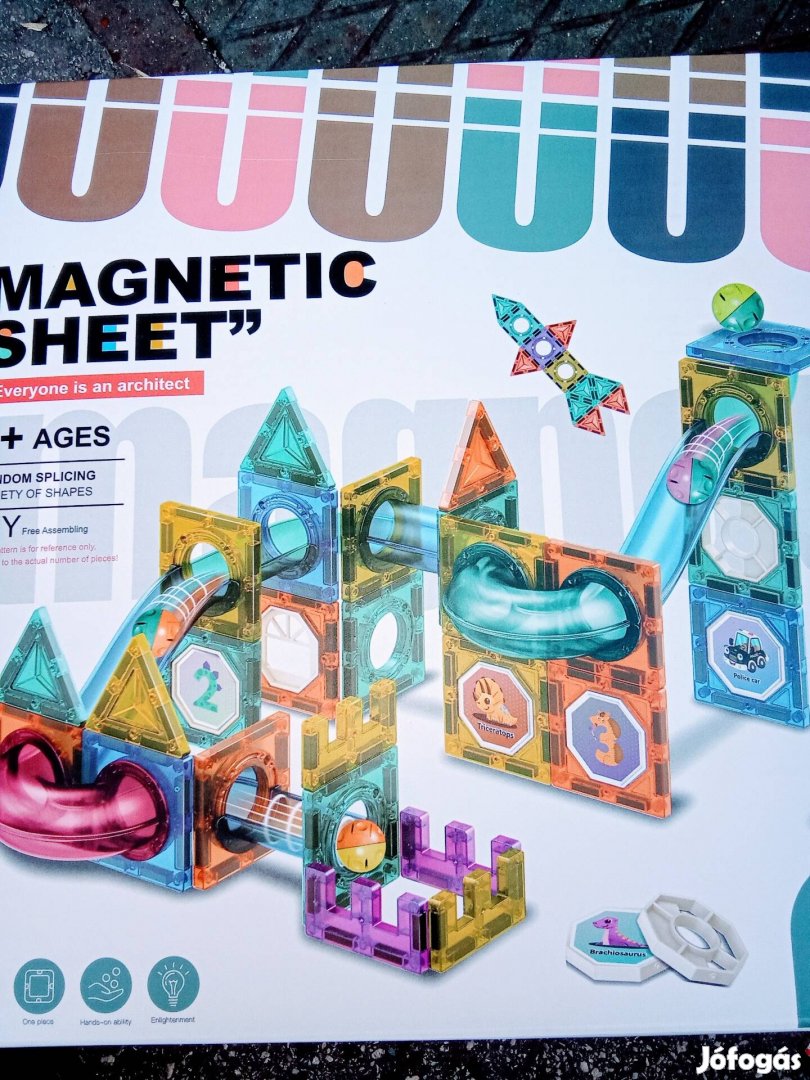 Magnetic Sheet mágneses készségfejlesztő építő játék golyópályával Új 