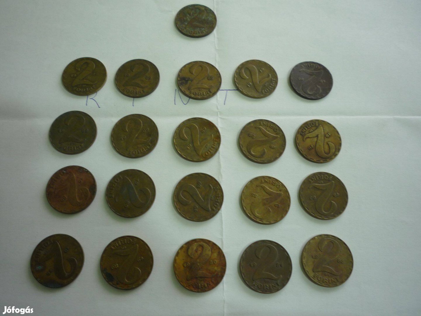 Magyar 2ft réz 2ft bélás retro kádár érme fémpénz