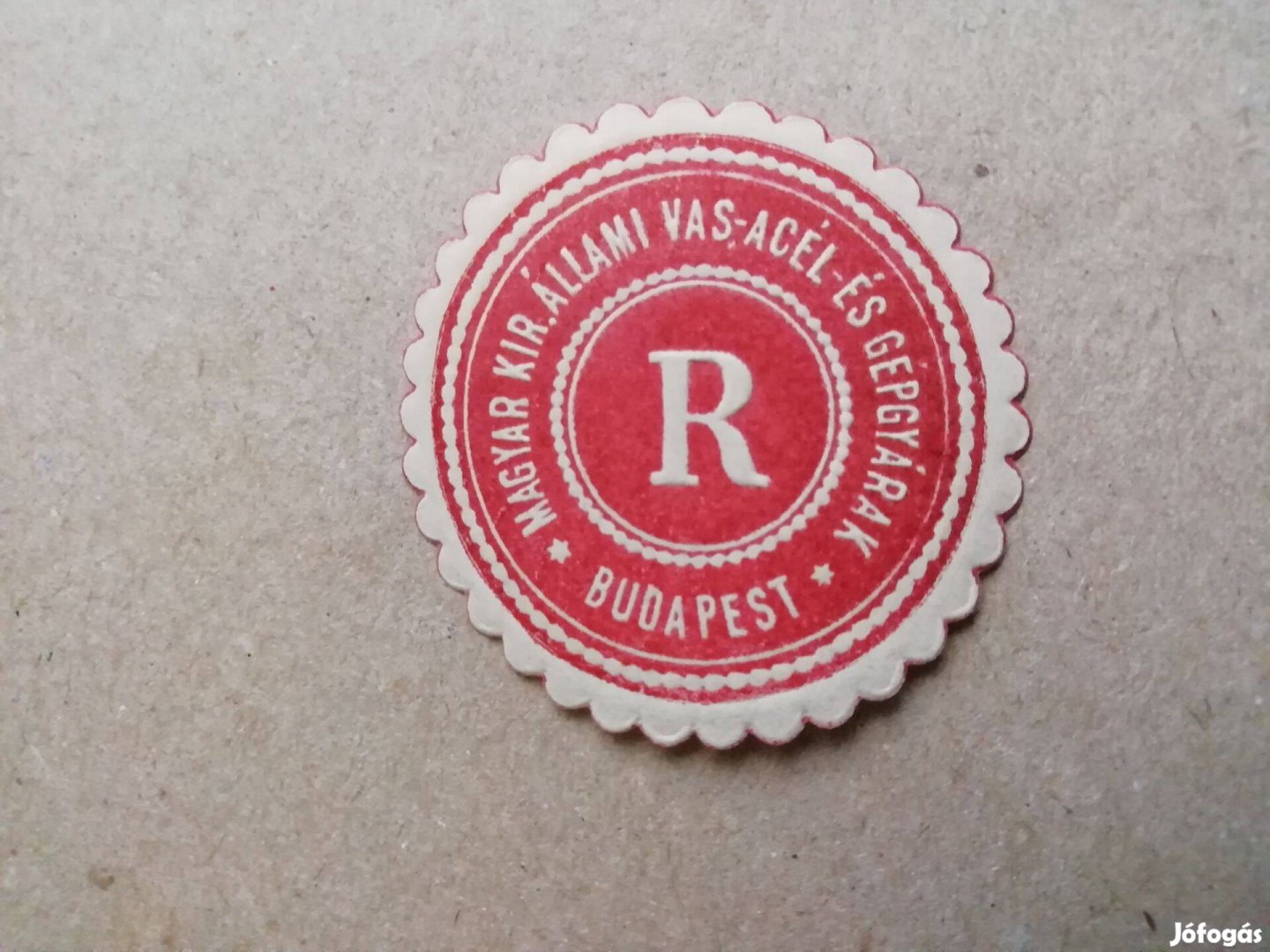 Magyar Kir.Budapesti Állami Vas-Acél-És-Gépgyár Ritka