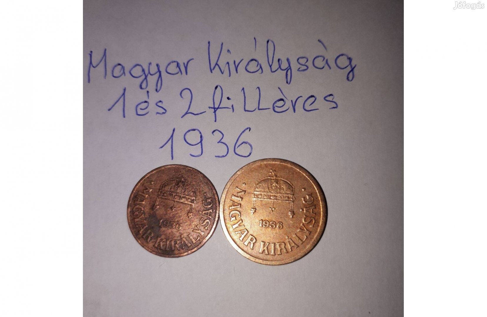 Magyar Királyság 1 és 2 filléres1936
