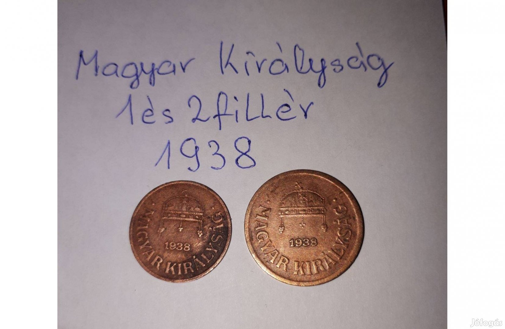 Magyar Királyság 1 és 2 filléres 1938