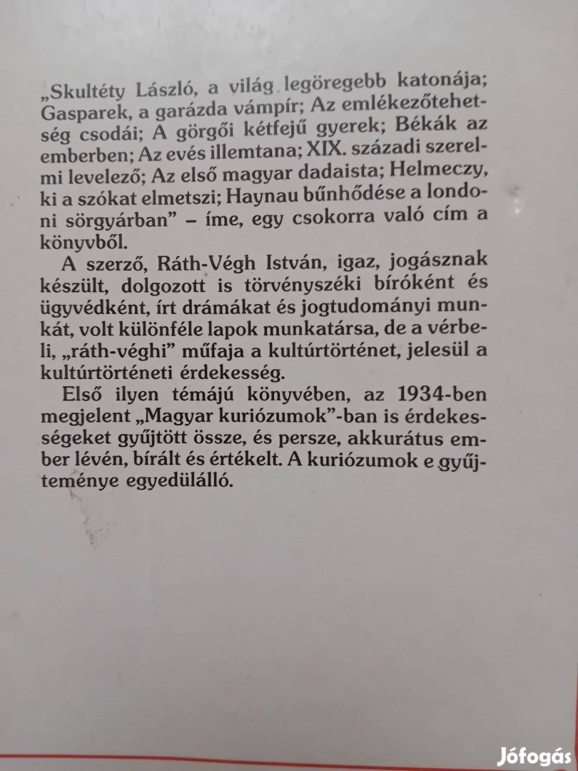 Magyar Kuriózumok - Ráth István