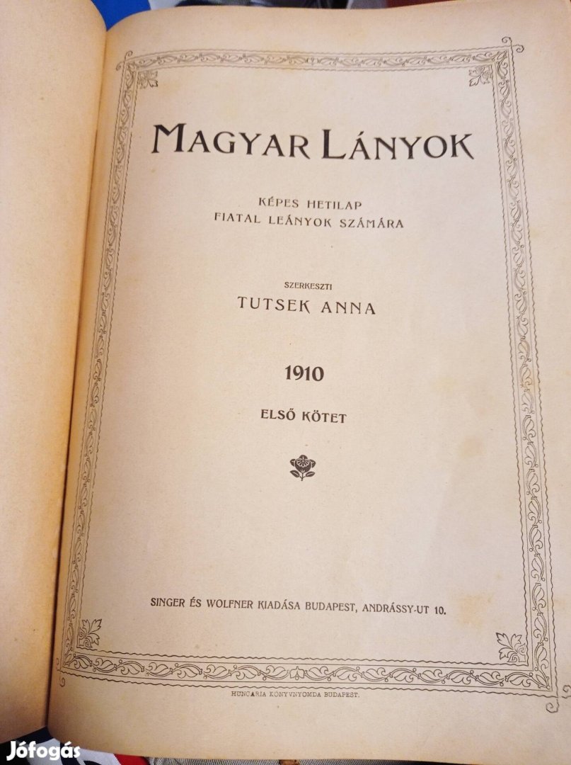 Magyar Lányok 1910 első kötet