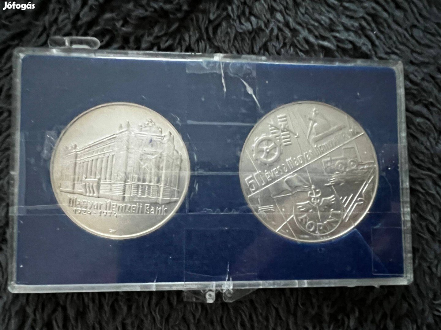 Magyar Nemzeti Bank 50 + 100 forint ezüst , MNB tokban ( tok repedt)