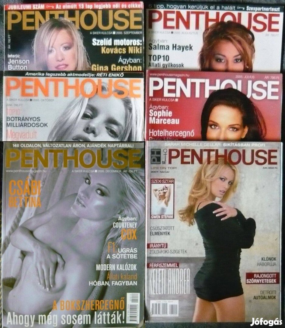 Magyar Penthouse magazin (2005-ös és 2007-es lapszámok, 6 db, egyben)