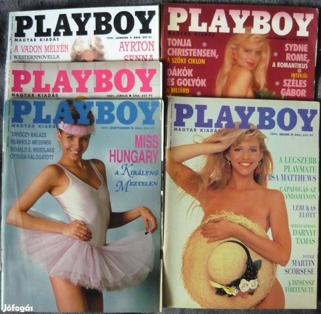 Magyar Playboy magazinok (1991-es évfolyam, 5 db, csak egyben)