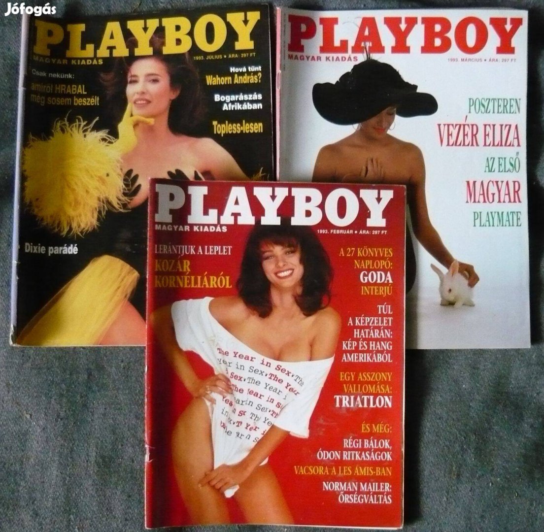 Magyar Playboy magazinok (1993-as évfolyam, 3 db, csak egyben)