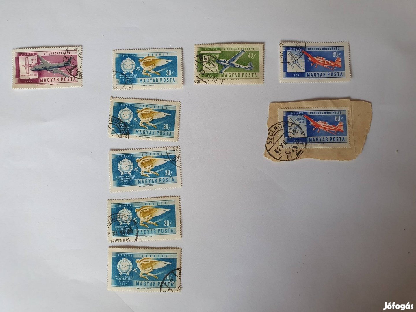 Magyar Posta Légiposta 1962-ből repülős 9 db bélyeg