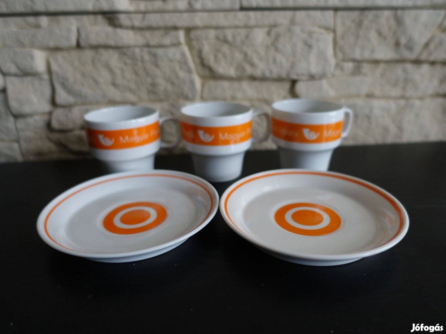 Magyar Posta Sárga Hollóházi porcelán 2db kávéscsésze alj