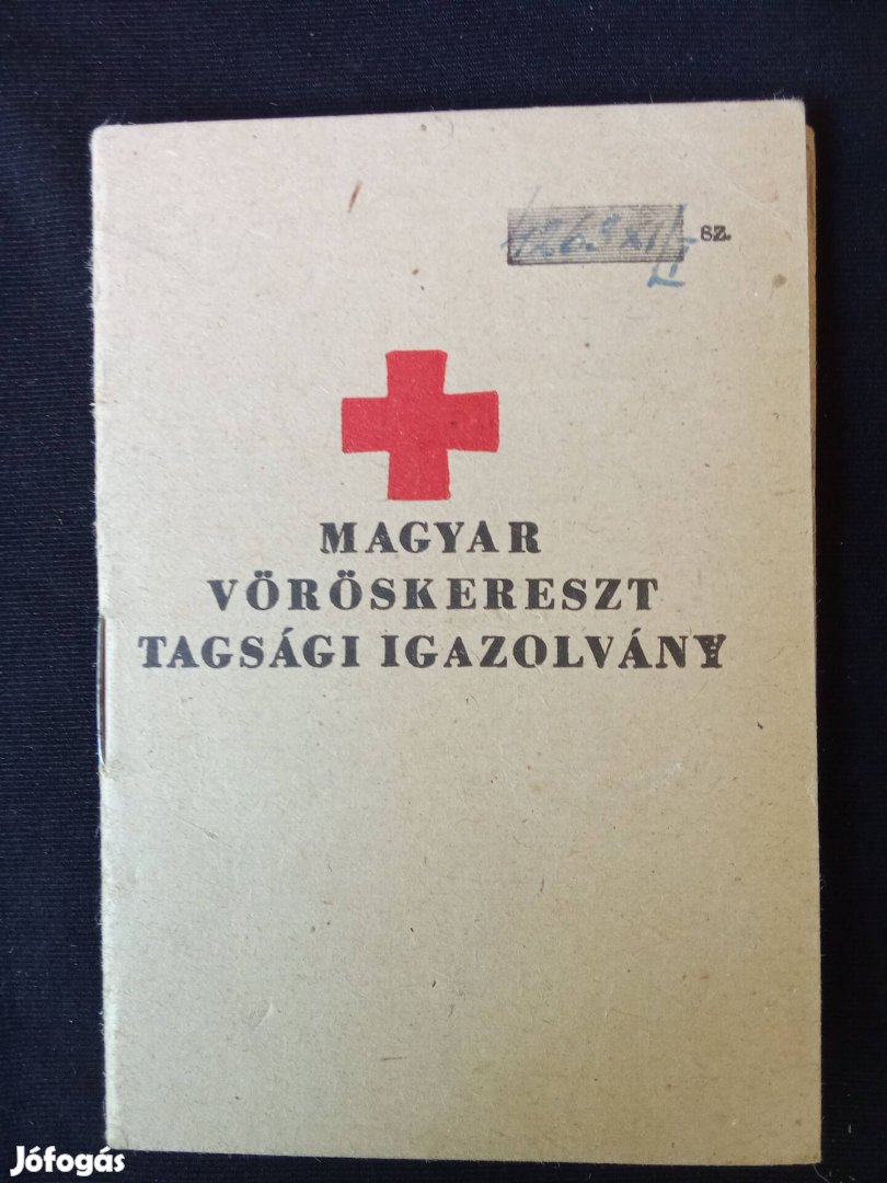 Magyar Vöröskereszt tagsági igazolvány 1952